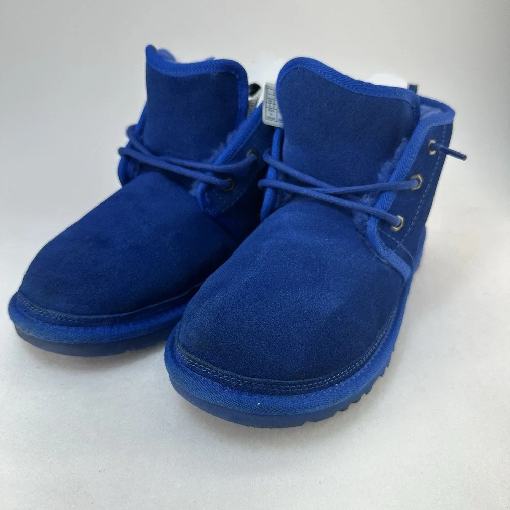 UGG Neumel Boot Cobalt Blue Suede Sheepskin Men's Size 9 With Box